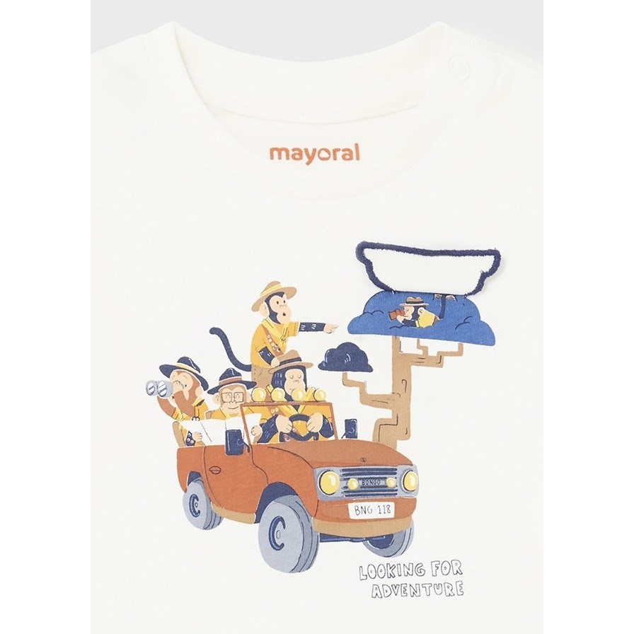 Mayoral Yazlık Erkek Bebek Uzun Kol T-shirt Beyaz