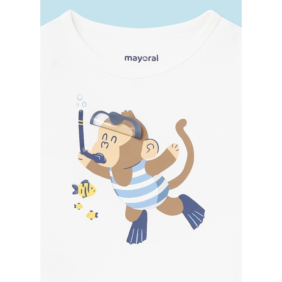 Mayoral Yazlık Erkek Bebek Kolsuz T-shirt Beyaz