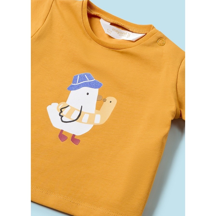 Mayoral Yazlık Erkek Bebek T-shirt Mayo Şapka Set Sarı