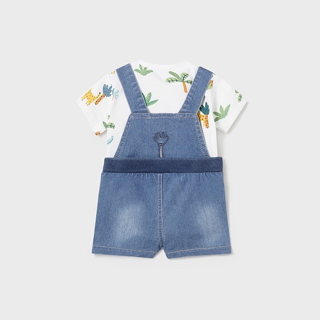 Mayoral Yazlık Erkek Bebek Denim Kısa Tulum Set Mavi