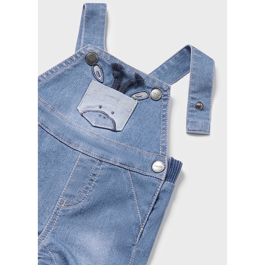 Mayoral Yazlık Erkek Bebek Denim Kısa Tulum Set Mavi