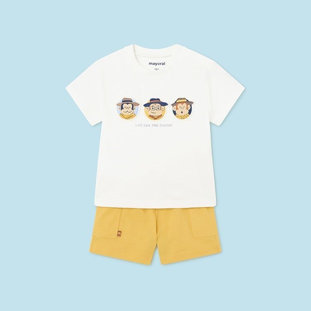 Mayoral Yazlık Erkek Bebek T-shirt Şort Set Sarı