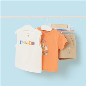 Mayoral Yazlık Erkek Bebek T-shirt Şort 3'lü Set