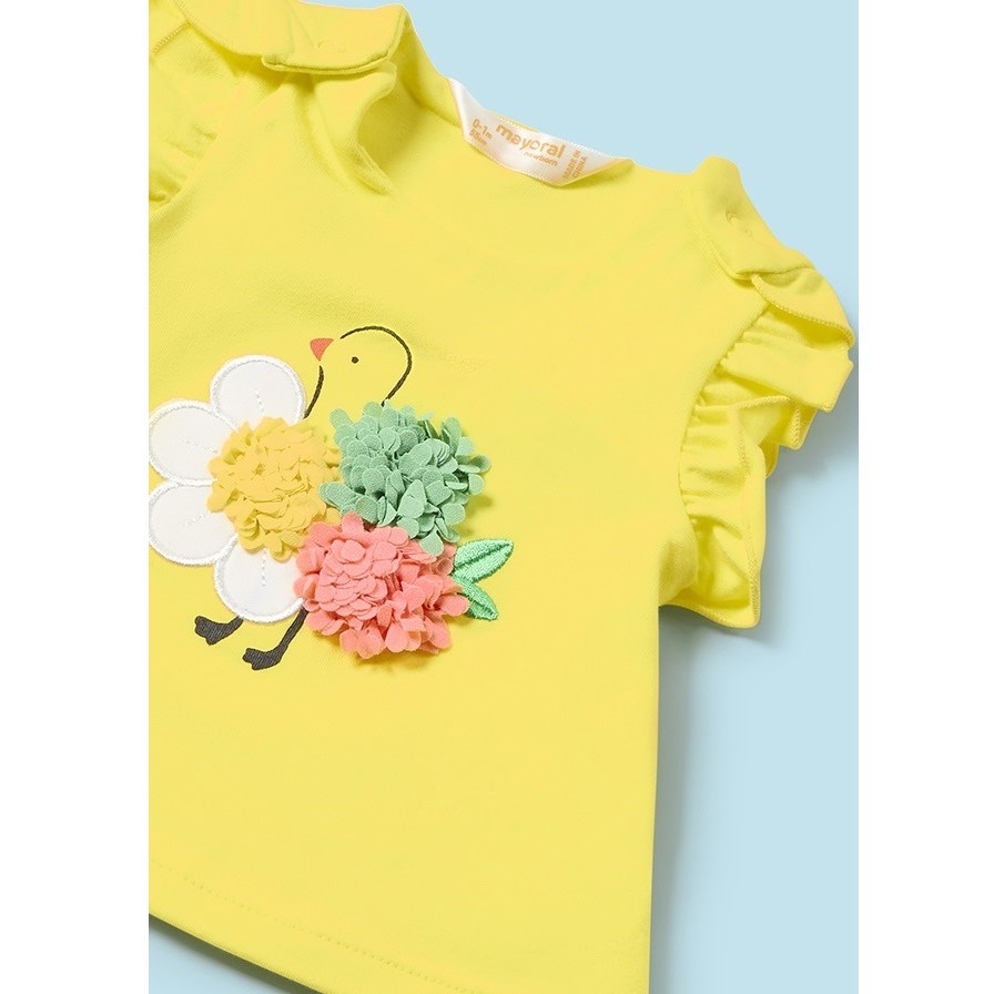 Mayoral Yazlık Kız Bebek T-shirt Tayt 3'lü Set Sarı