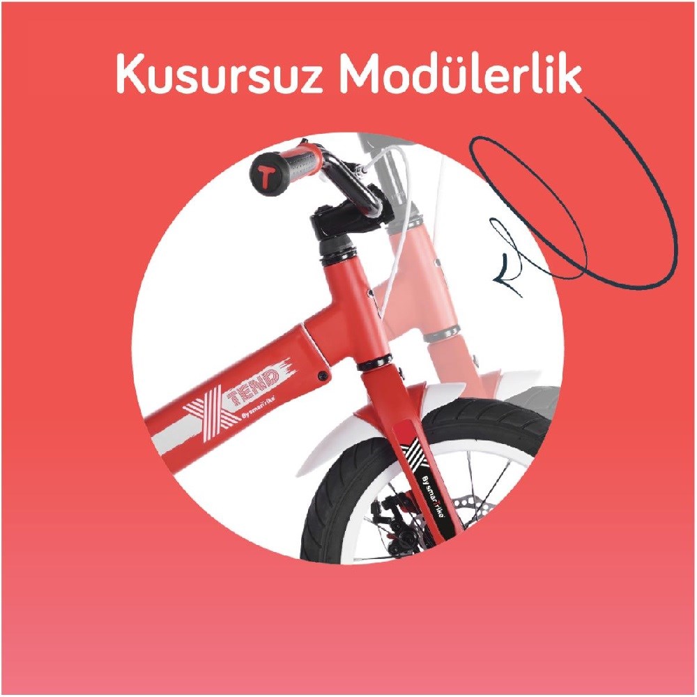 SmarTrike Xtend 3'ü 1 Arada Büyüyen Çocuk Bisikleti 3-7 Yaş Kırmızı 