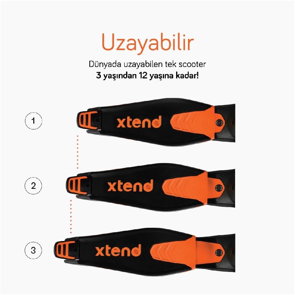 SmarTrike Xtend 3 Aşamalı Büyüyebilen Çocuk Scooterı 3-12 Yaş Turuncu 