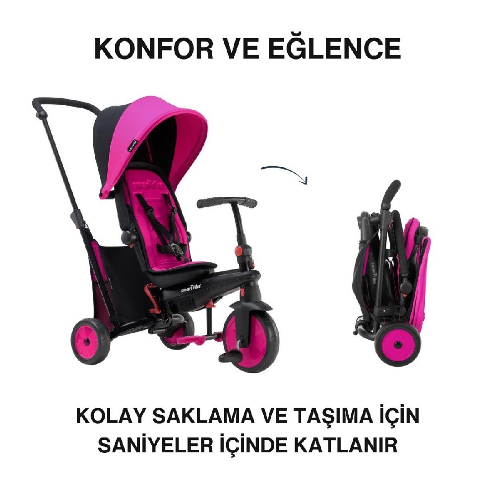 SmarTrike STR3 Plus 5’i 1 Arada Modüler Katlanabilir Bebek Arabası ve Üç Tekerlekli Bebek Bisikleti  