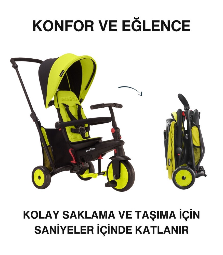 SmarTrike STR3 Plus 5’i 1 Arada Modüler Katlanabilir Bebek Arabası ve Üç Tekerlekli Bebek Bisikleti  