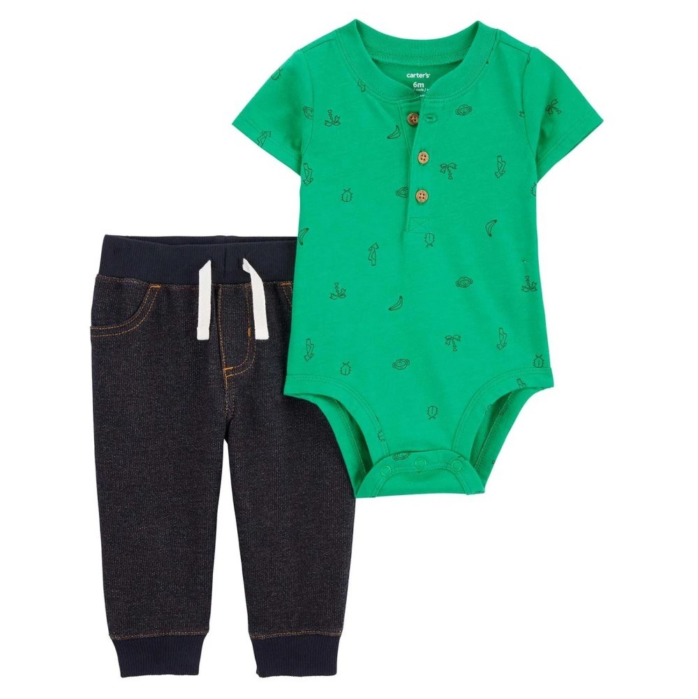 Carter's Erkek Bebek Body Pantolon 2'li Set Yeşil