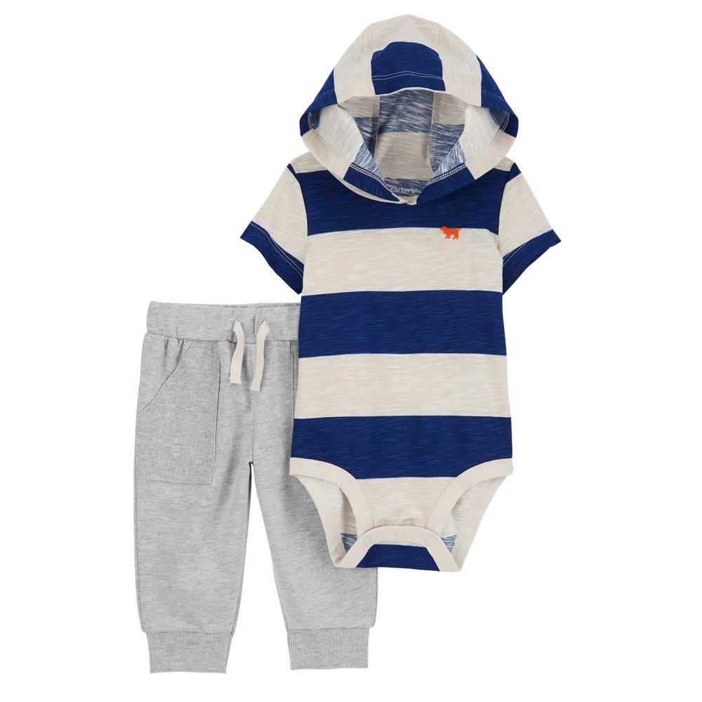 Carter's Erkek Bebek Body Pantolon 2'li Set Gri