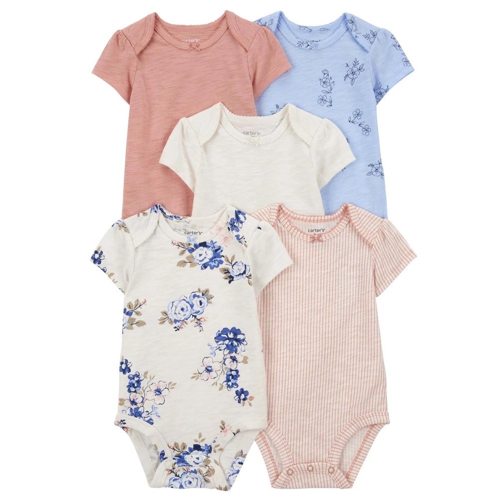 Carter's Layette Kız Bebek 5Li Kısa Kollu Body Set Pembe