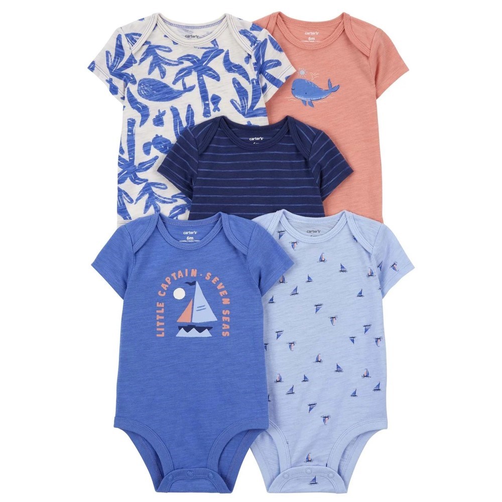 Carter's Layette Erkek Bebek 5'li Body Set Mavi