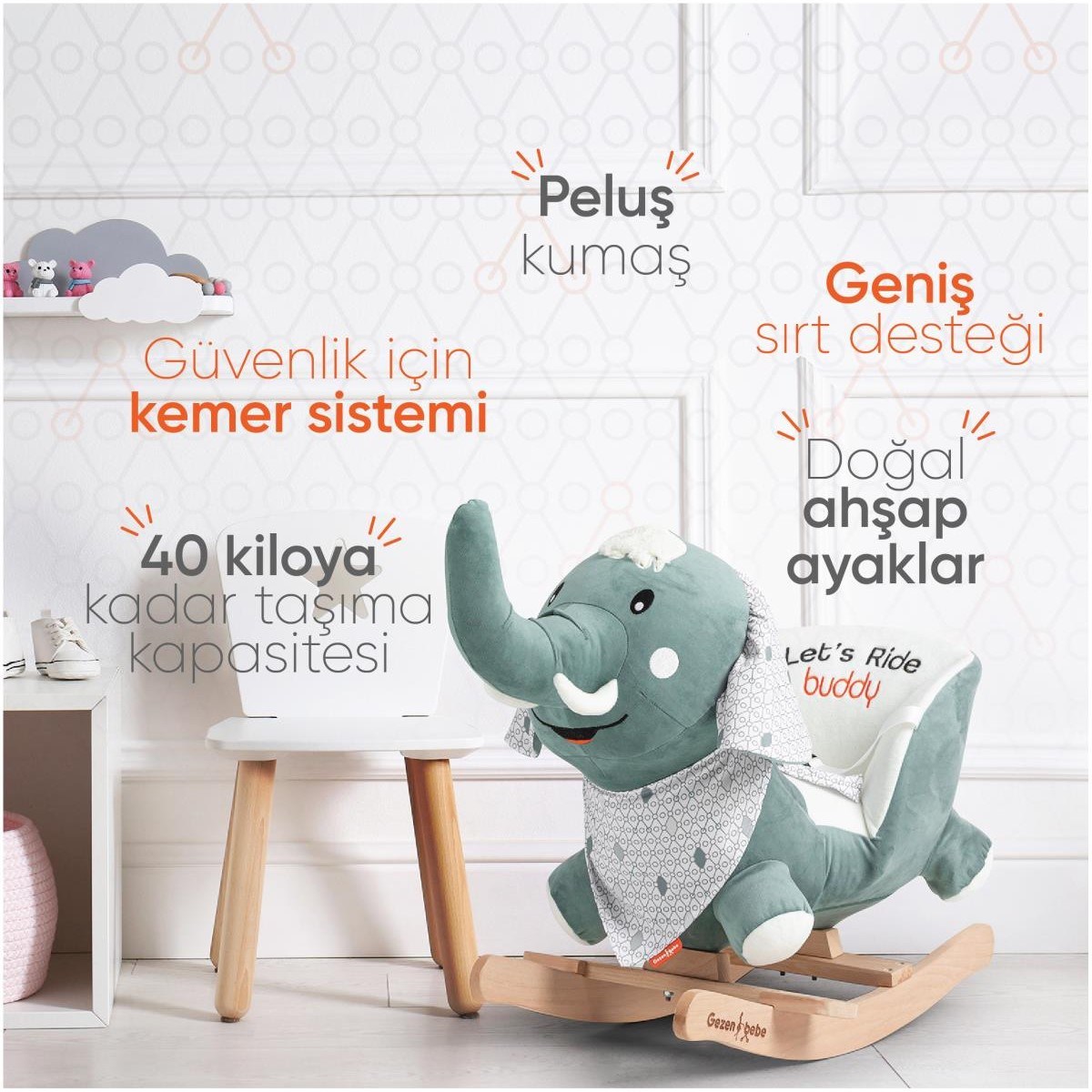 Gezenbebe Buddy Sallanan Arkadaş - Elephant 