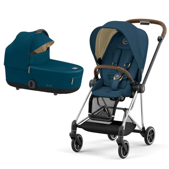 Cybex Mios Bebek Arabası Chrome Brown-Mountain Blue+ Portbebe Orjinal