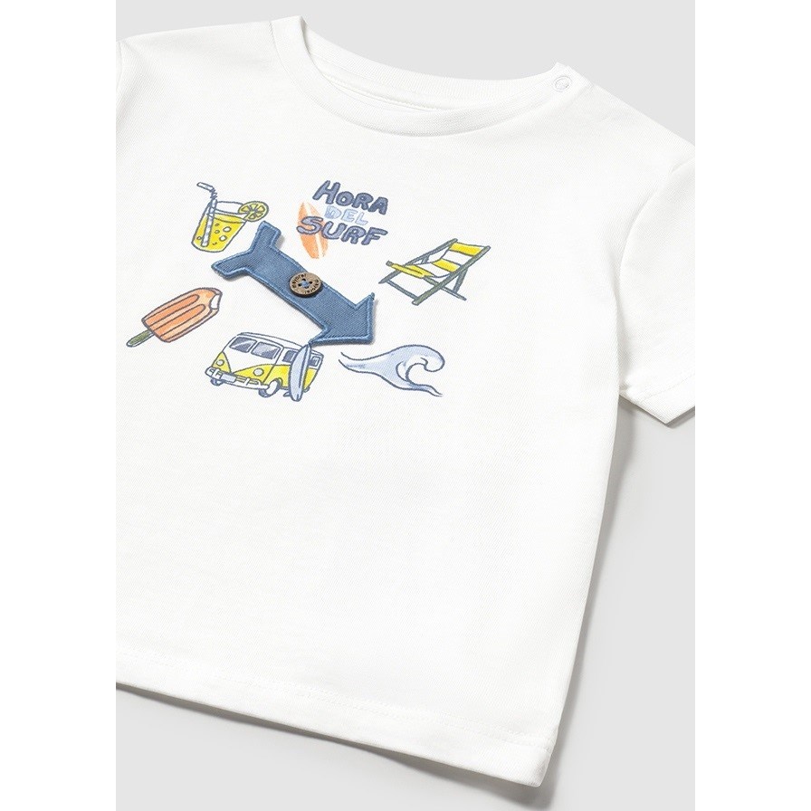 Mayoral Yazlık Erkek Bebek Kısa Kol T-shirt Beyaz