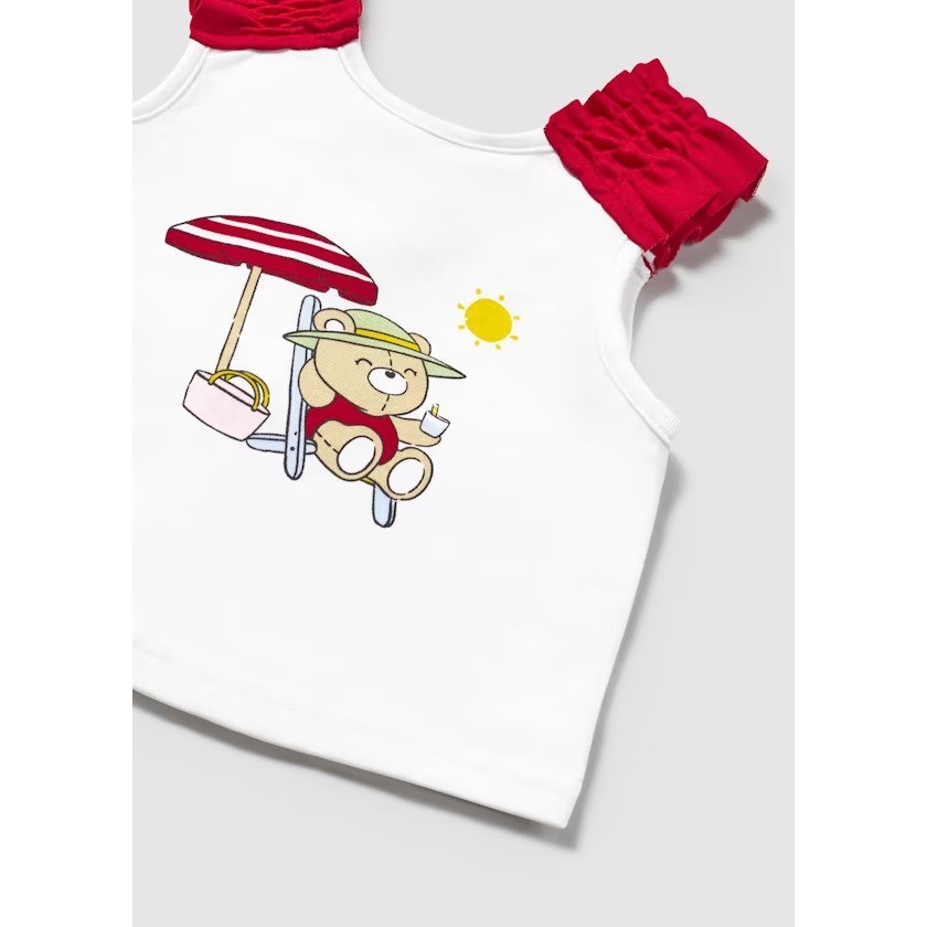 Mayoral Yazlık Kız Bebek T-shirt Mayo 3'lü Set Kırmızı