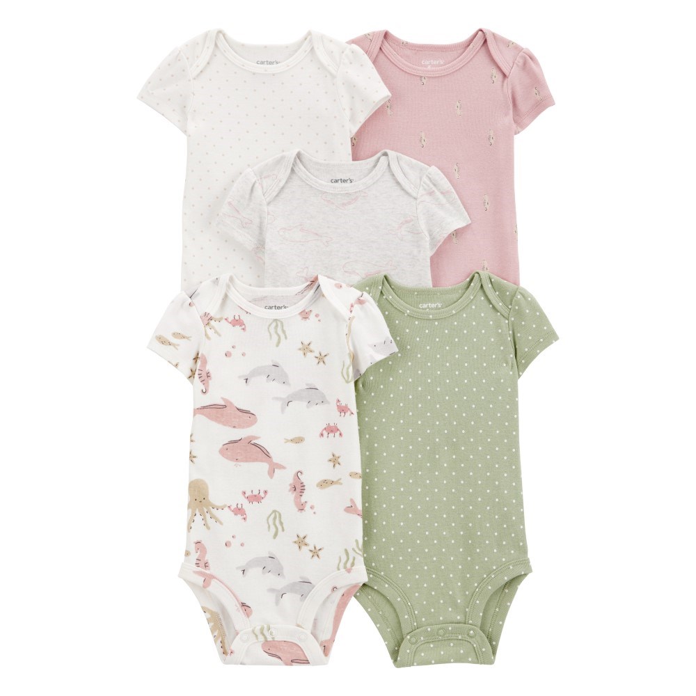 Carter's Layette Kız Bebek Kısa Kollu Body 5'li Set Pembe