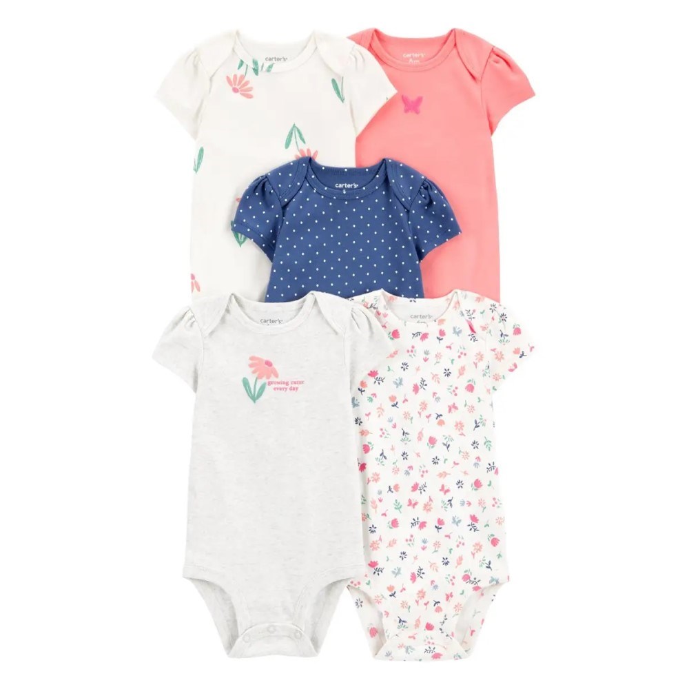 Carter's Layette Kız Bebek Kısa Kollu Body 5'li Set Pembe