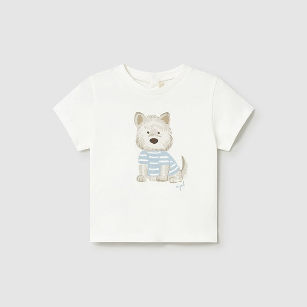 Mayoral Yazlık Erkek Bebek Kısa Kol T-shirt Ekru
