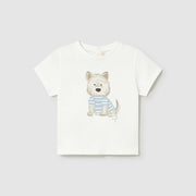 Mayoral Yazlık Erkek Bebek Kısa Kol T-shirt Ekru
