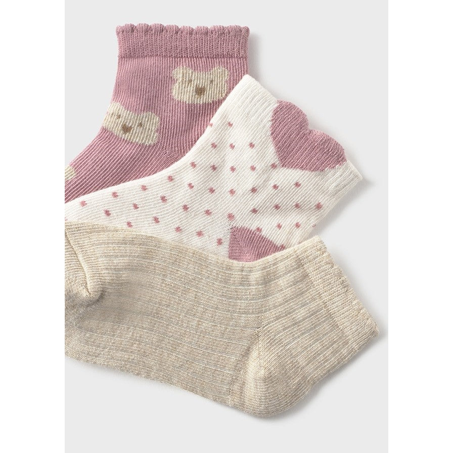 Mayoral Kışlık Kız Bebek Çorap Üçlü Set Pembe
