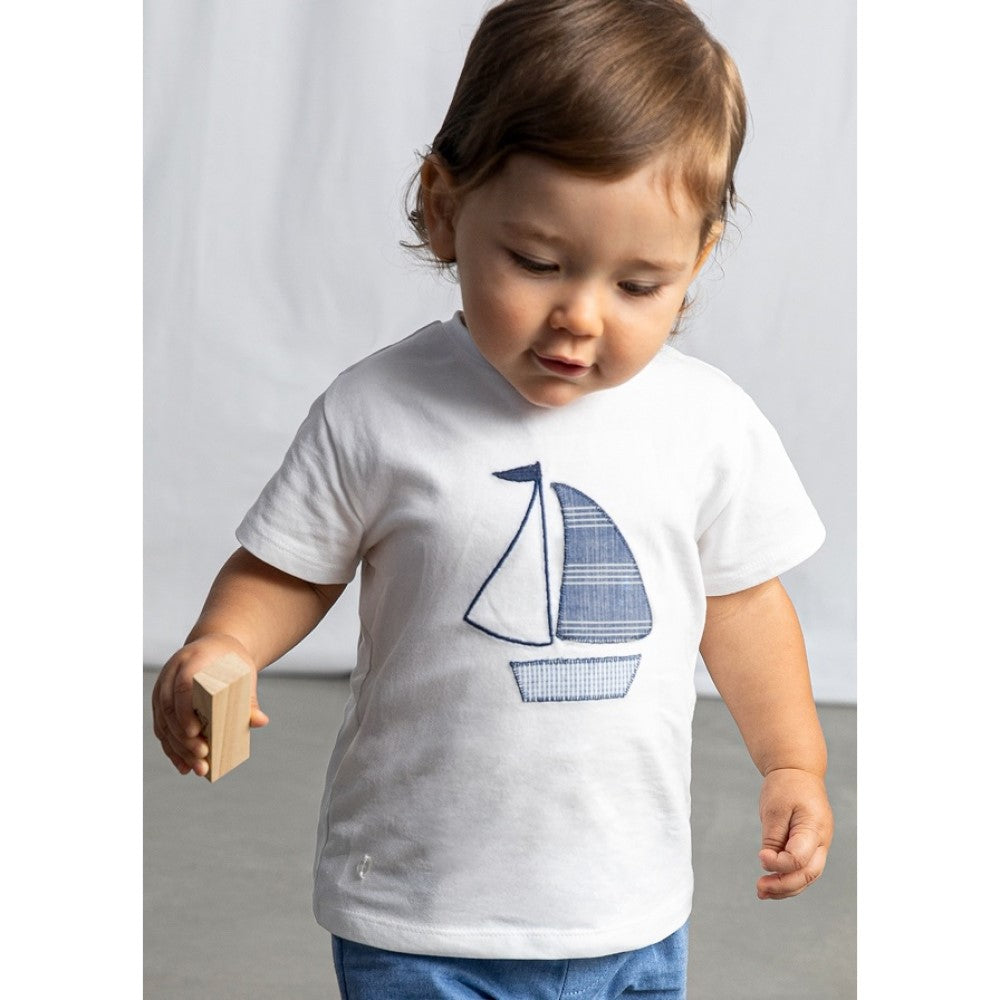 Mayoral Yazlık Erkek Bebek Kısa Kol T-shirt Beyaz
