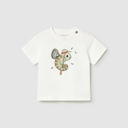 Mayoral Yazlık Erkek Bebek Kısa Kol T-shirt Ekru