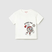 Mayoral Yazlık Erkek Bebek Kısa Kol T-shirt Ekru