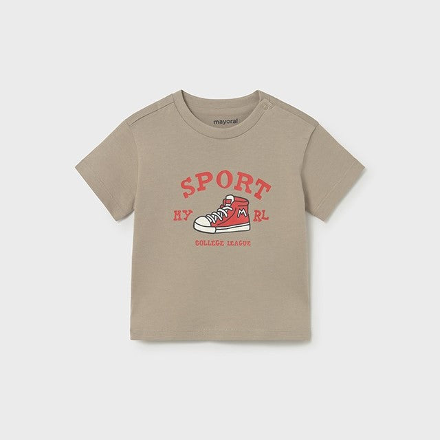 Mayoral Yazlık Erkek Bebek Kısa Kol T-shirt Bej
