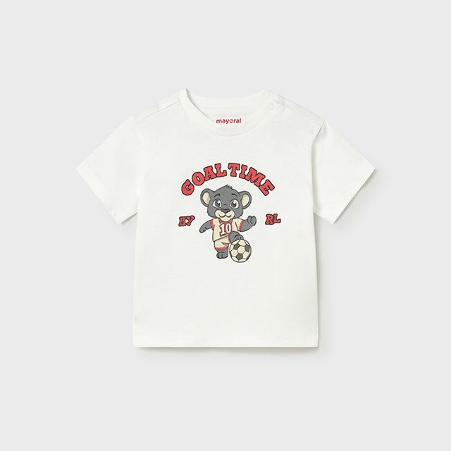 Mayoral Yazlık Erkek Bebek Kısa Kol T-shirt Ekru