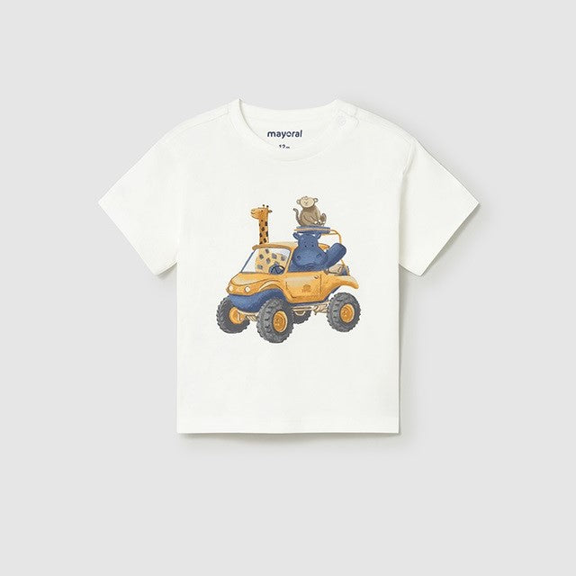 Mayoral Yazlık Erkek Bebek Kısa Kol T-shirt Ekru