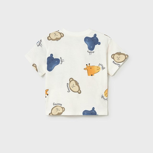 Mayoral Yazlık Erkek Bebek Kısa Kol T-shirt Ekru