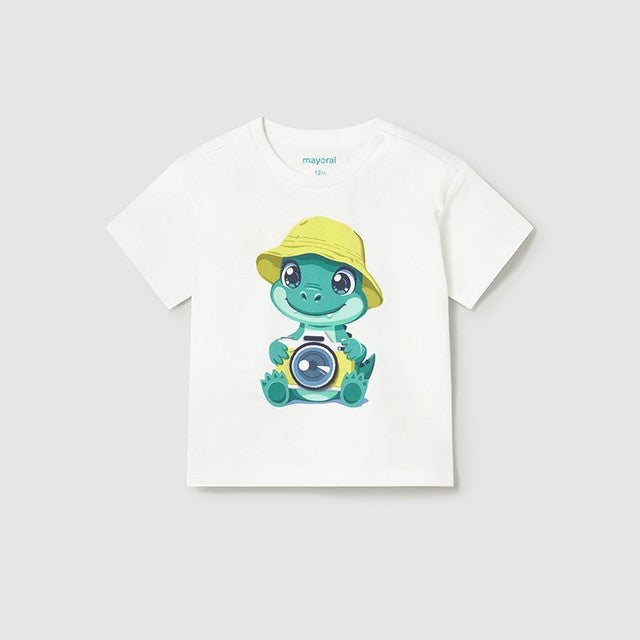 Mayoral Yazlık Erkek Bebek Kısa Kol T-shirt Beyaz
