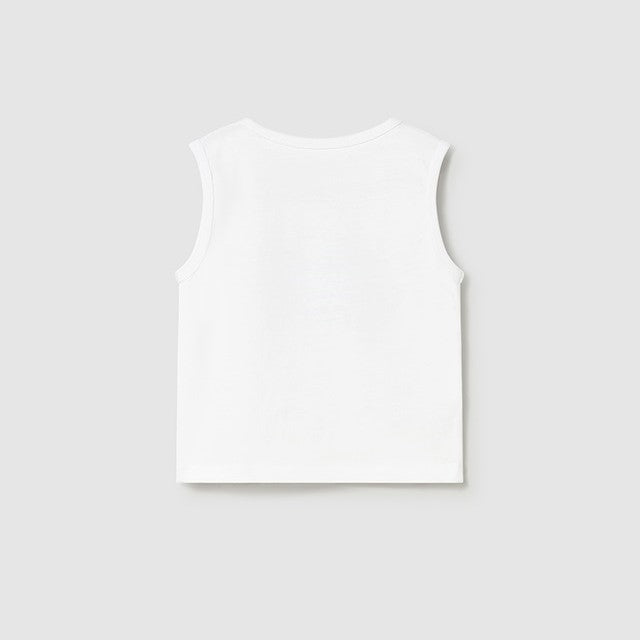 Mayoral Yazlık Erkek Bebek Kolsuz T-shirt Ekru