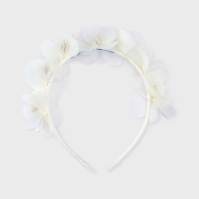 Mayoral Kız Çiçekli Saç Bandı Ekru