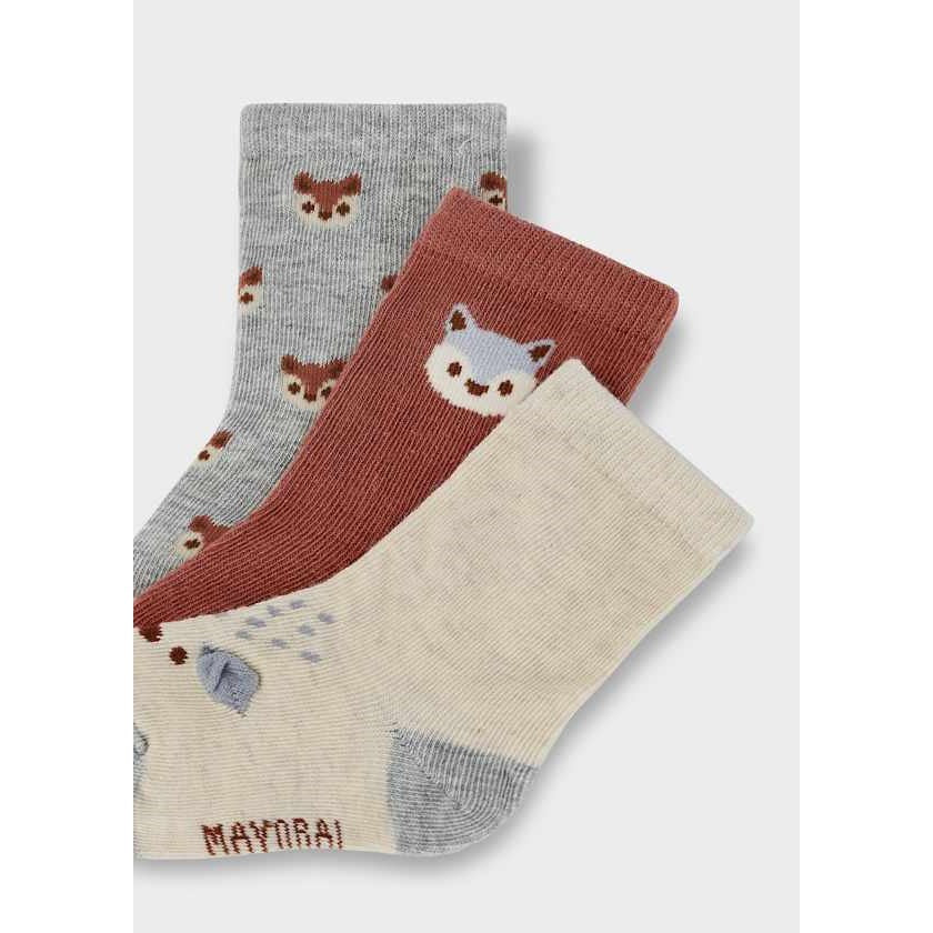Mayoral Kışlık Erkek Bebek Çorap 3'lü Set Gri