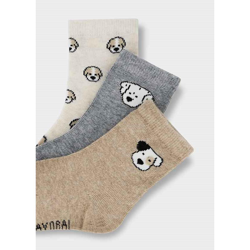 Mayoral Kışlık Erkek Bebek Çorap 3'lü Set Bej