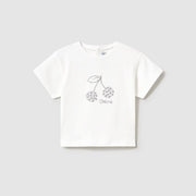 Mayoral Yazlık Kız Bebek Kısa Kol T-shirt Beyaz