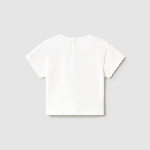 Mayoral Yazlık Kız Bebek Kısa Kol T-shirt Beyaz
