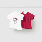 Mayoral Yazlık Erkek Bebek Kısa Kol T-shirt 2'li Set Kırmızı