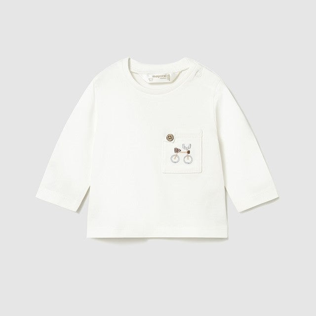 Mayoral Yazlık Erkek Bebek Uzun Kol T-shirt Ekru