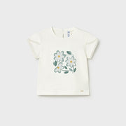 Mayoral Yazlık Kız Bebek Kısa Kol T-shirt Ekru