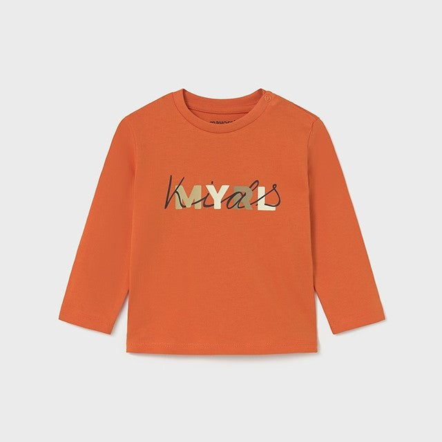 Mayoral Kışlık Erkek Bebek Uzun Kol T-shirt Turuncu