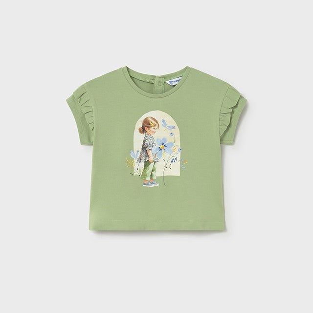 Mayoral Yazlık Kız Bebek Kısa Kol T-shirt Yeşil