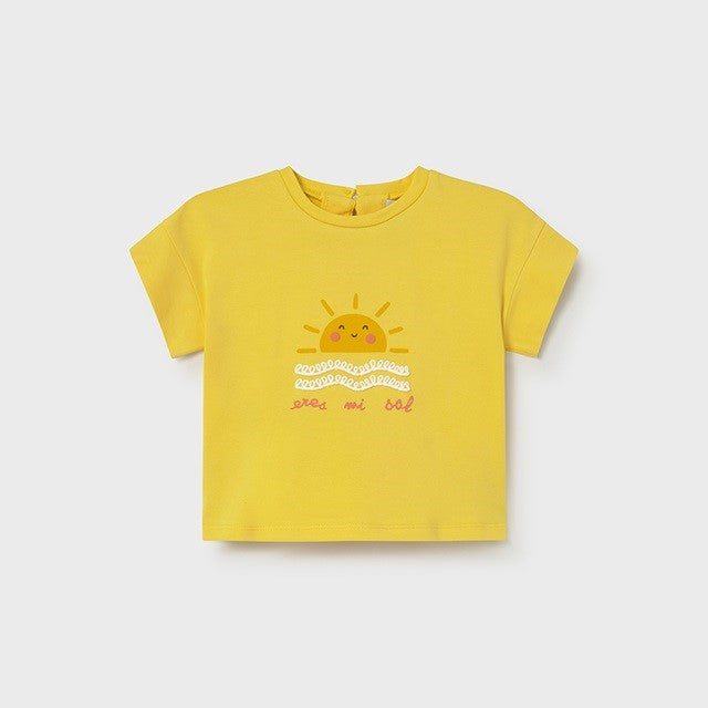 Mayoral Yazlık Kız Bebek Kısa Kol T-shirt Sarı