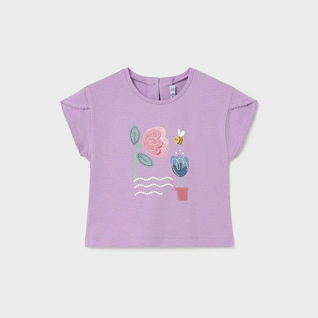 Mayoral Yazlık Kız Bebek Kısa Kol T-shirt Lila
