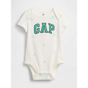 Gap Logolu Erkek Bebek Organik Pamuklu Body Beyaz