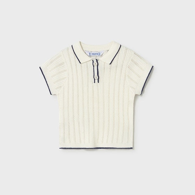 Mayoral Yazlık Kız Bebek Polo Yaka Bluz Ekru