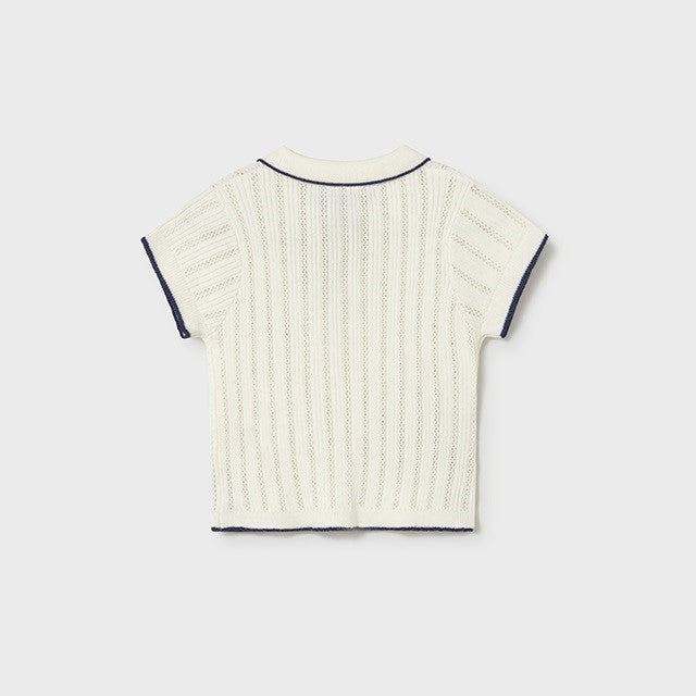 Mayoral Yazlık Kız Bebek Polo Yaka Bluz Ekru