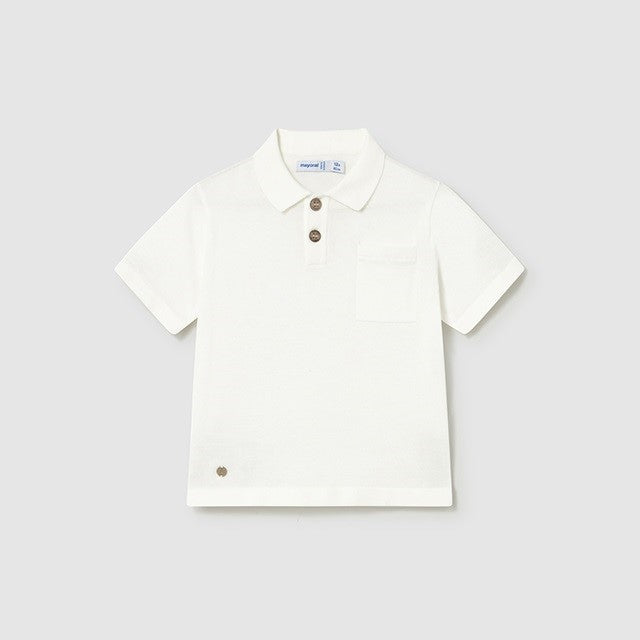 Mayoral Yazlık Erkek Bebek Polo Kısa Kol T-shirt Ekru